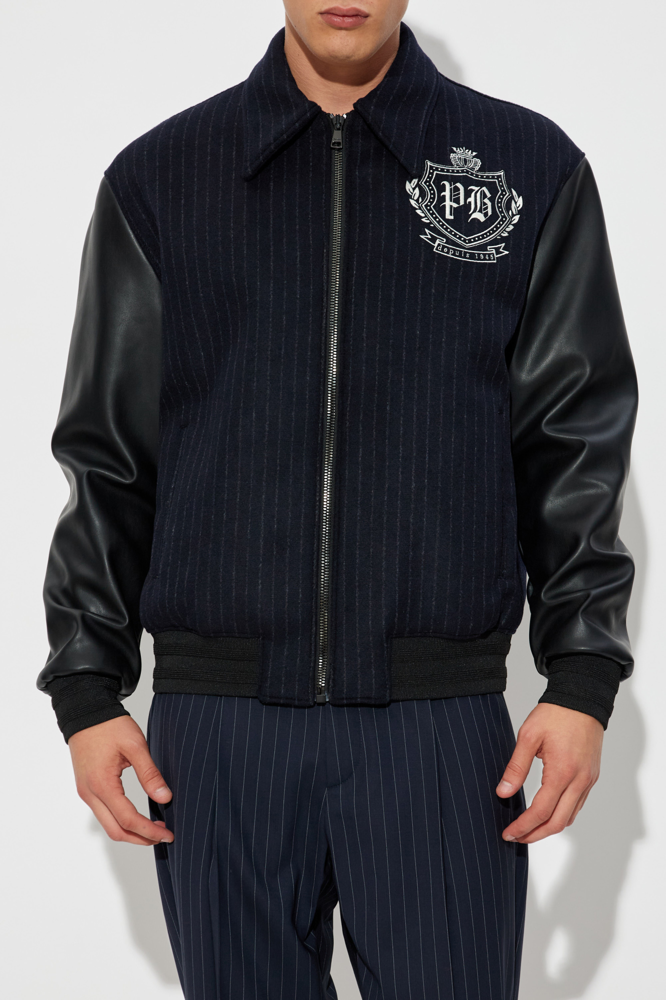 Balmain Jacket with leather sleeves | Men's | Vitkac